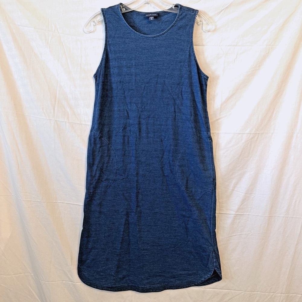 Pure Jill Indigo Shift Dress Womens XS Petite Blue Sleeveless Cotton‎ Pockets